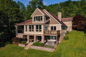 Exterior - New! Elegant Lakefront Retreat w/ Dock & Hot Tub (McHenry)