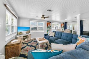 House, 2 Queen Beds (A Wave We Go) | Living area | TV - A Wave We Go (Panama City Beach)