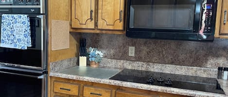 Fridge, microwave, stovetop, dishwasher
