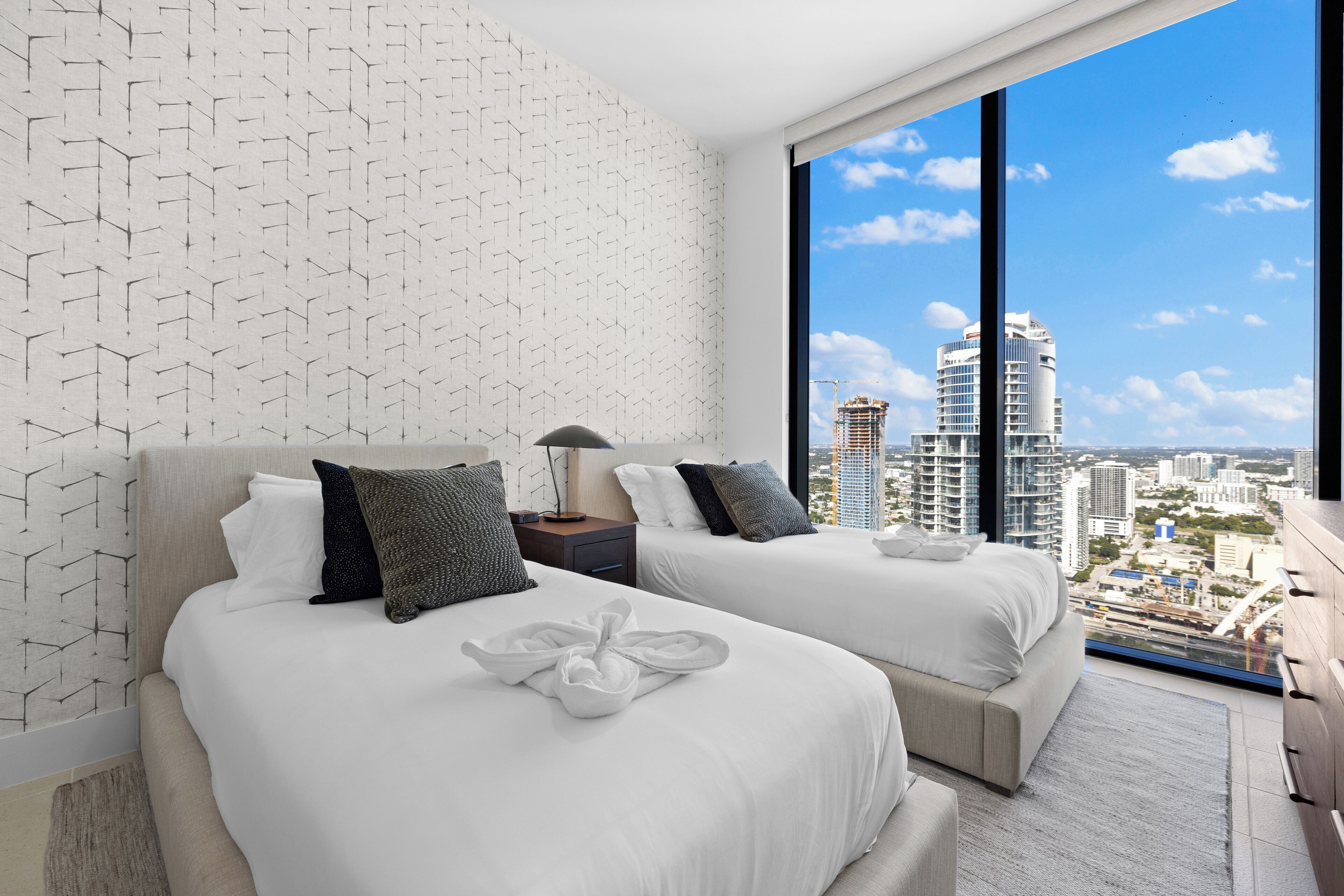 Premium bedding, blackout drapes, iron/ironing board, free WiFi
