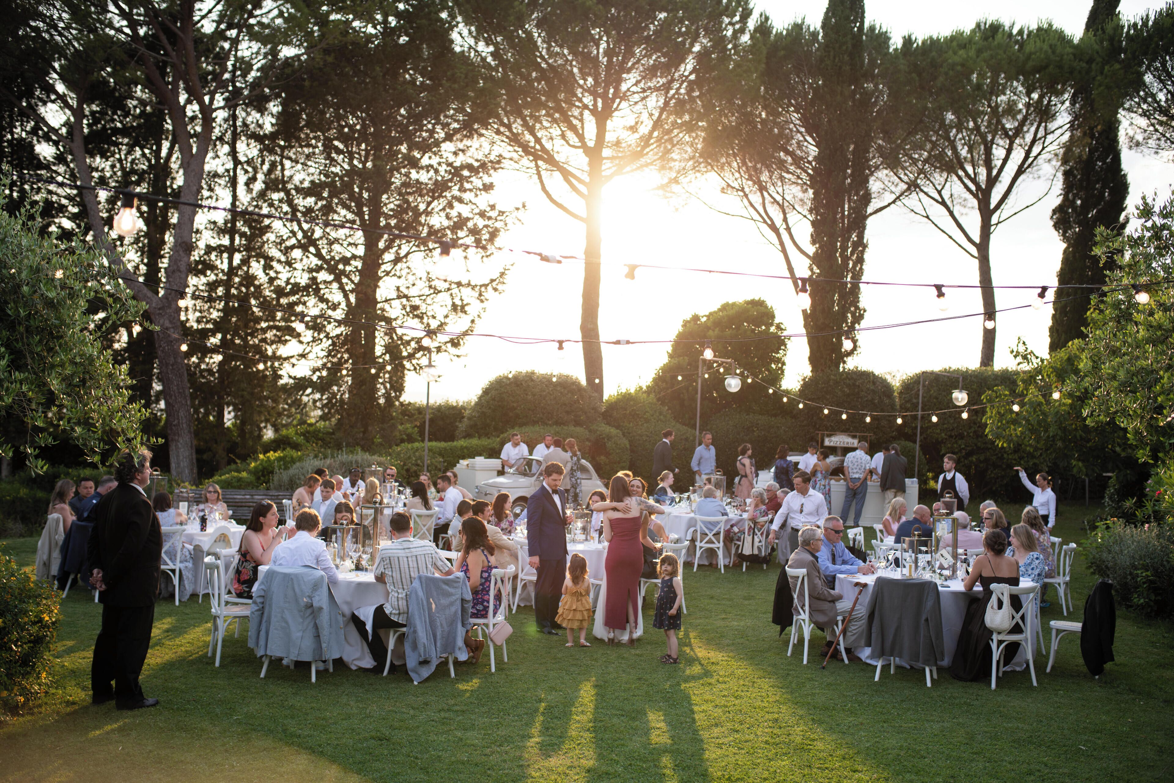 Outdoor banquet area