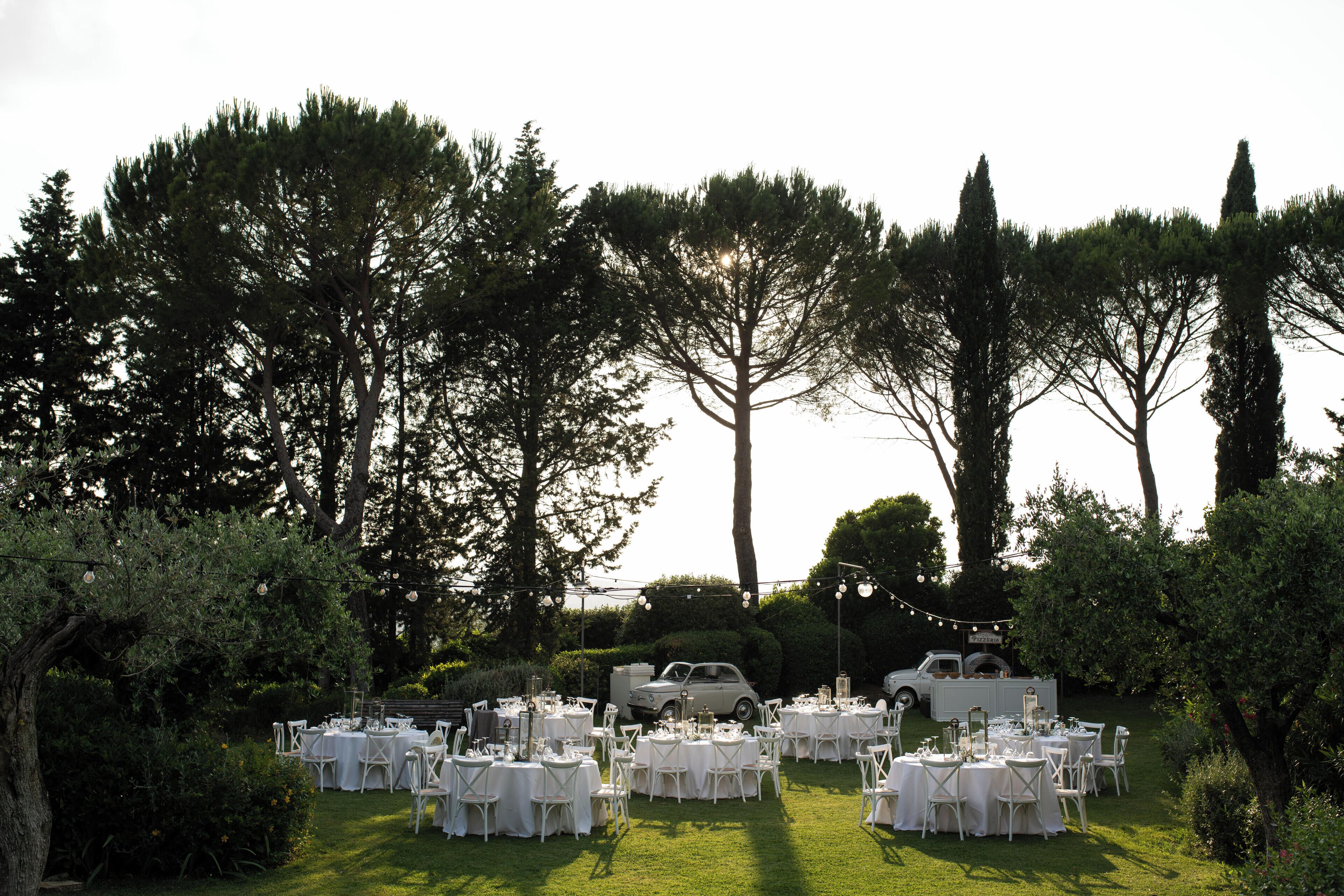 Outdoor banquet area