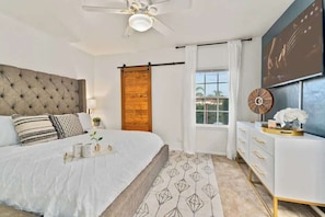 5 bedrooms, iron/ironing board, travel cot, WiFi
