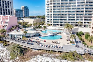 Outdoor pool, a heated pool - Miramar Beach Condo @ Tops'l, 3 min walk to Beach, Baytowne Wharf - 30A - 4 Beds (Santa Rosa Beach)