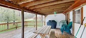 Comfortable dog-friendly home w/ pond view, deck, gas grill, wifi, TVs, kitchen