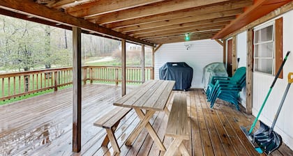 Comfortable dog-friendly home w/ pond view, deck, gas grill, wifi, TVs, kitchen