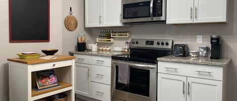 Microwave, oven, stovetop, dishwasher