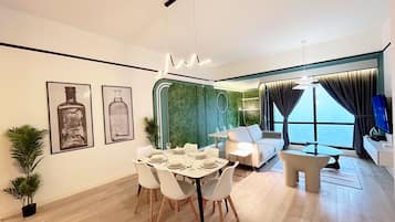 Apartment, 2 Bedrooms | Private kitchen | Fridge, microwave, stovetop, electric kettle