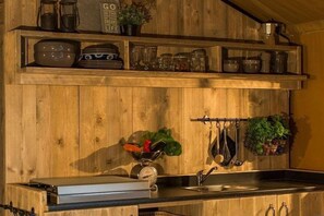 Private kitchen | Fridge, stovetop