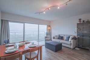 Comfort Apartment, 2 Bedrooms | Living area - Plaza 2011 With Beautiful Side sea View (Koksijde)