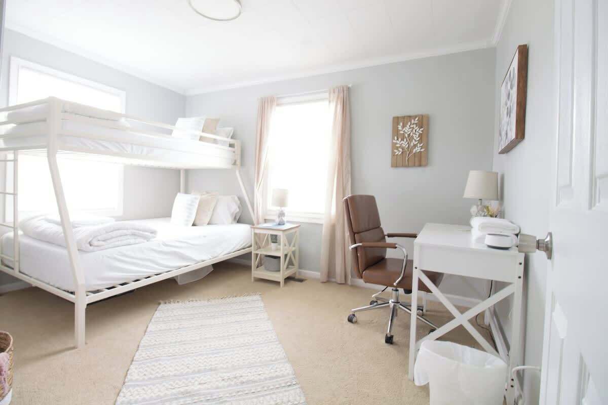 4 bedrooms, iron/ironing board, travel cot, WiFi