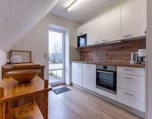 Comfort Apartment, 2 Bedrooms | Private kitchen | Fridge, oven, dishwasher, electric kettle