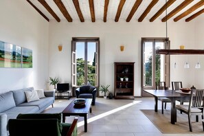 Comfort Apartment, 2 Bedrooms | Living room | DVD player - Castle Apartment for 5 People With Terrace (La Torre de Claramunt)