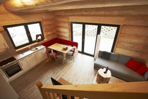 Comfort chalet, 3 slaapkamers | Woonkamer