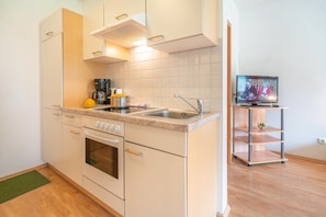 Classic Apartment, 1 Bedroom | Private kitchen | Fridge, oven, stovetop, coffee/tea maker