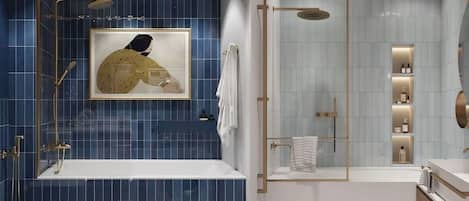 Executive Double Room | Bathroom | Hair dryer, slippers, towels, soap