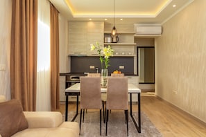 Family Apartment, Balcony, Pool View | In-room dining - Luxury Apartments Queen (Petrovac)