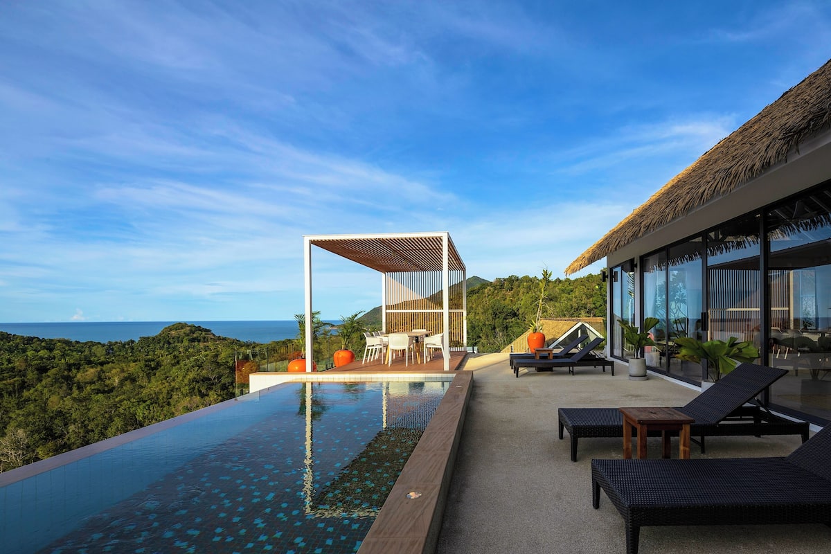 3 Bedroom Premium Sea View Pool Villa | Terrace/patio