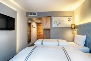 Habitación con 1 cama matrimonial o 2 individuales | Insonorización, wifi gratis y ropa de cama 