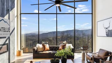 Een televisie, een open haard, videogames en een stereo