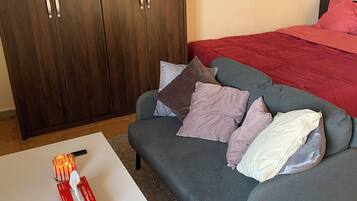 1 habitación, tabla de planchar con plancha y wifi