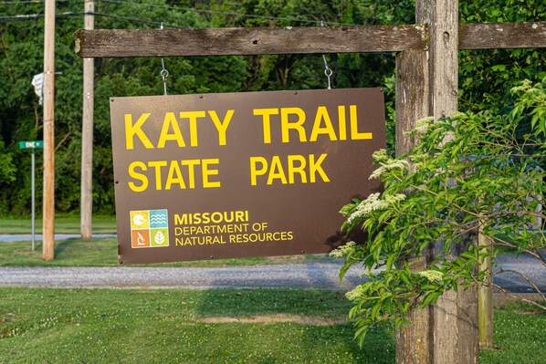 A sign for Katy Trail State Park, Missouri Department of Natural Resources. - NEW! The Gatsby Speakeasy - Marthasville,MO (Marthasville)