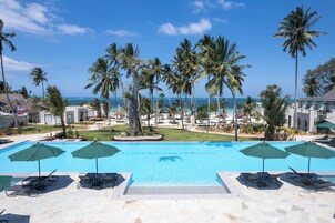 Indoor pool, 3 outdoor pools, open 8:00 AM to 7:00 PM, pool umbrellas