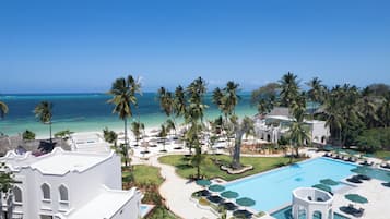 Indoor pool, 3 outdoor pools, open 8:00 AM to 7:00 PM, pool umbrellas