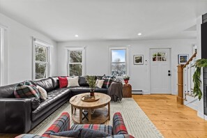 Smart TV, fireplace, video games, books