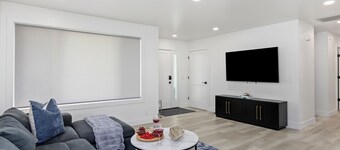 Sleek modern design meets peaceful retreat for a comfortable stay.
