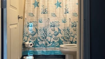 Sèche-cheveux, serviettes fournies, savon, papier toilette