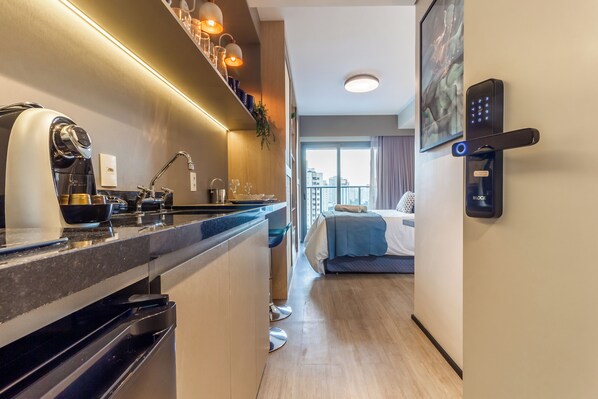 1 slaapkamer, een bureau, een strijkplank/strijkijzer, gratis wifi