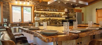 Private 40-acre retreat with creek, swimming hole, hot tub, fire pit, sleeps 18, dog-friendly, near golf & casinos.