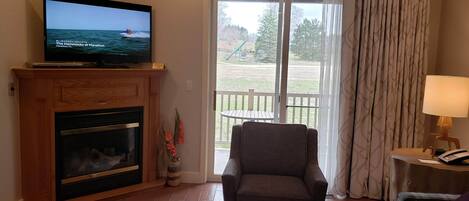 Televisión, chimenea