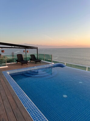 Outdoor pool, a heated pool - NEW Oceanfront in Heart of Bucerias! (Bucerías)