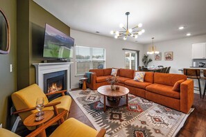 TV, fireplace, table tennis
