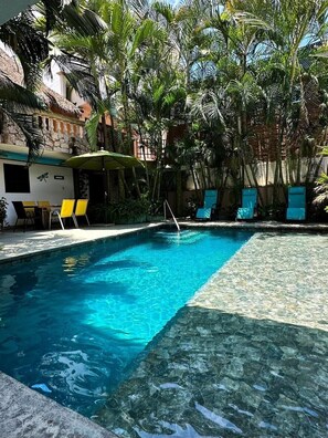 Pool - Romantic Studio Palapa w/AC, Pool View & one block from the beach (BUCERIAS)