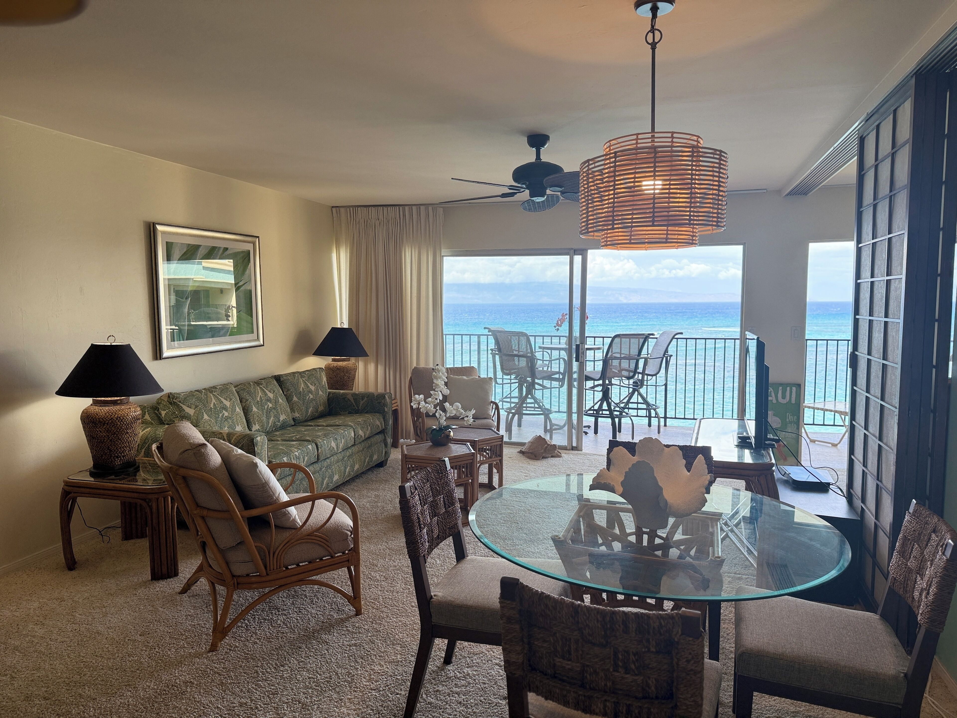 Standard Apartment, 2 Bedrooms, Ocean View | Living area | 55-inch Smart TV with cable channels