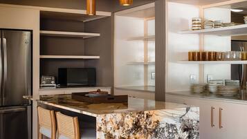 Casa de lujo, vista a la playa | Cocina privada | Parrilla de estufa