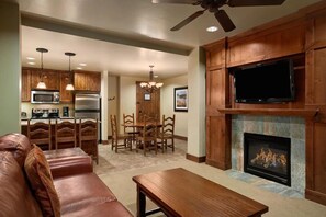 Smart TV, fireplace, video games