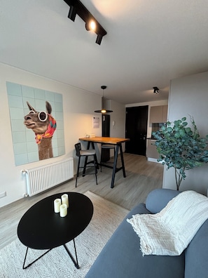 Apartment, Partial Lake View | Living area