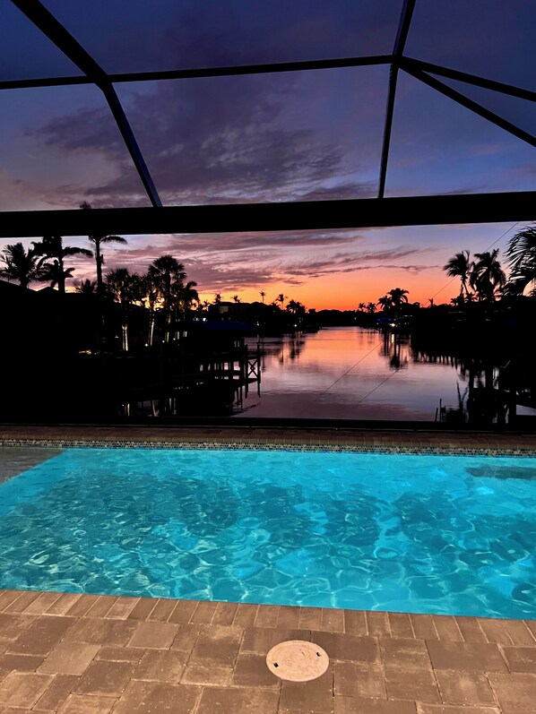 Piscine extérieure, piscine chauffée