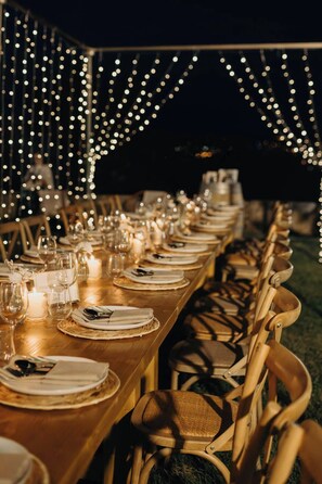Outdoor banquet area
