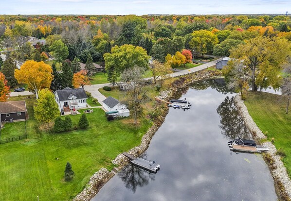 Aerial view - Cozy Riverfront Retreat (Suamico)