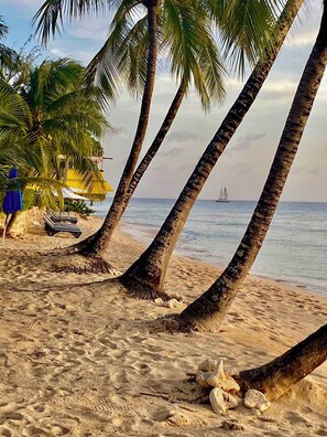 Chaise longue, serviettes de plage