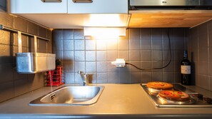 Fridge, microwave, coffee/tea maker, electric kettle