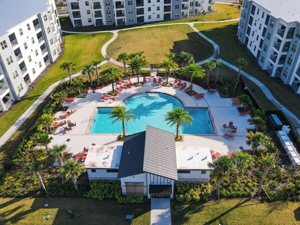 Outdoor pool, a heated pool