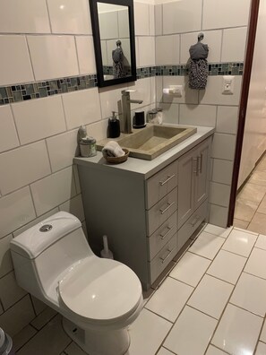 Hiustenkuivaaja, pyyhkeet, saippua, sampoo