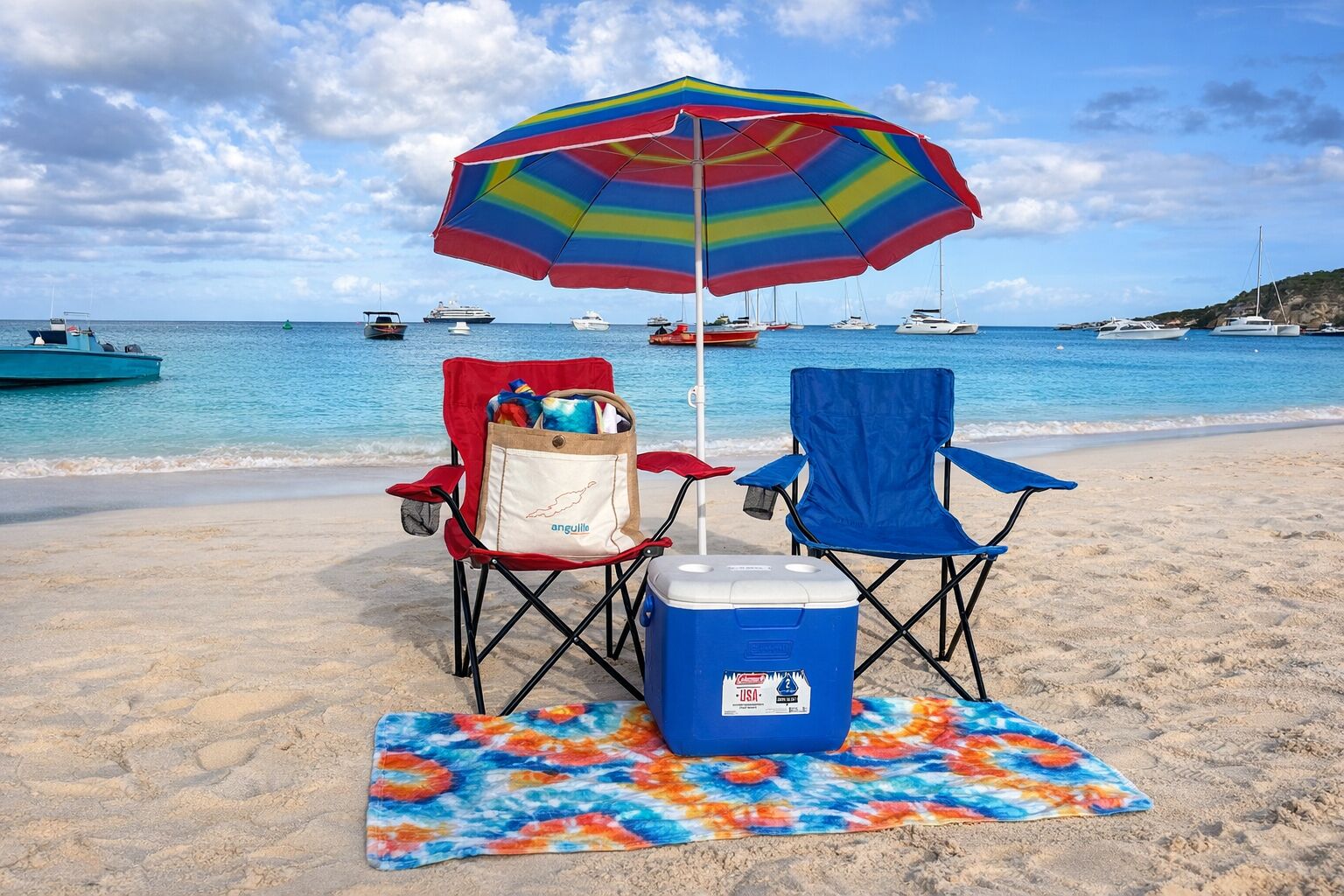 Sun loungers, beach towels