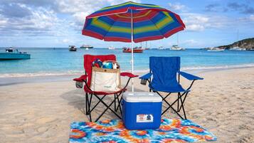 Sun loungers, beach towels